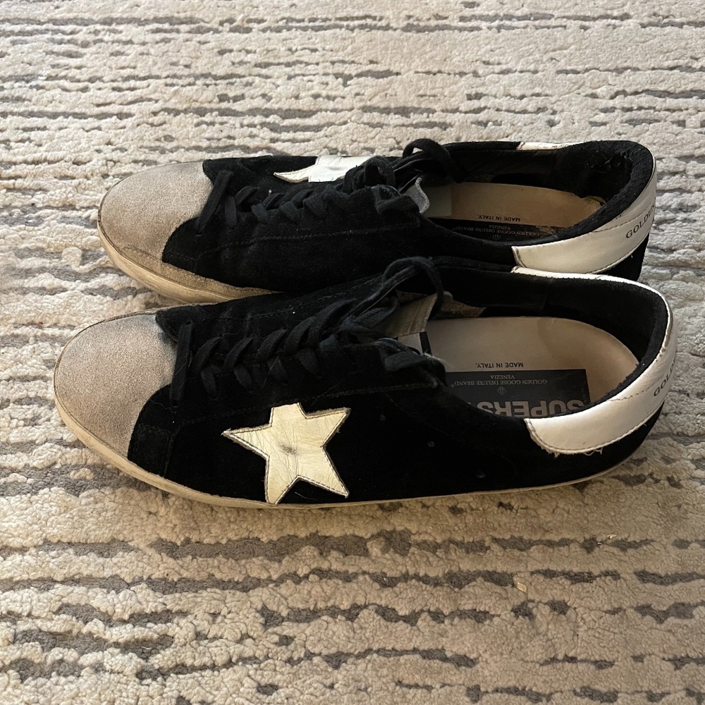 Golden Goose Black Suede Superstar Sneakers